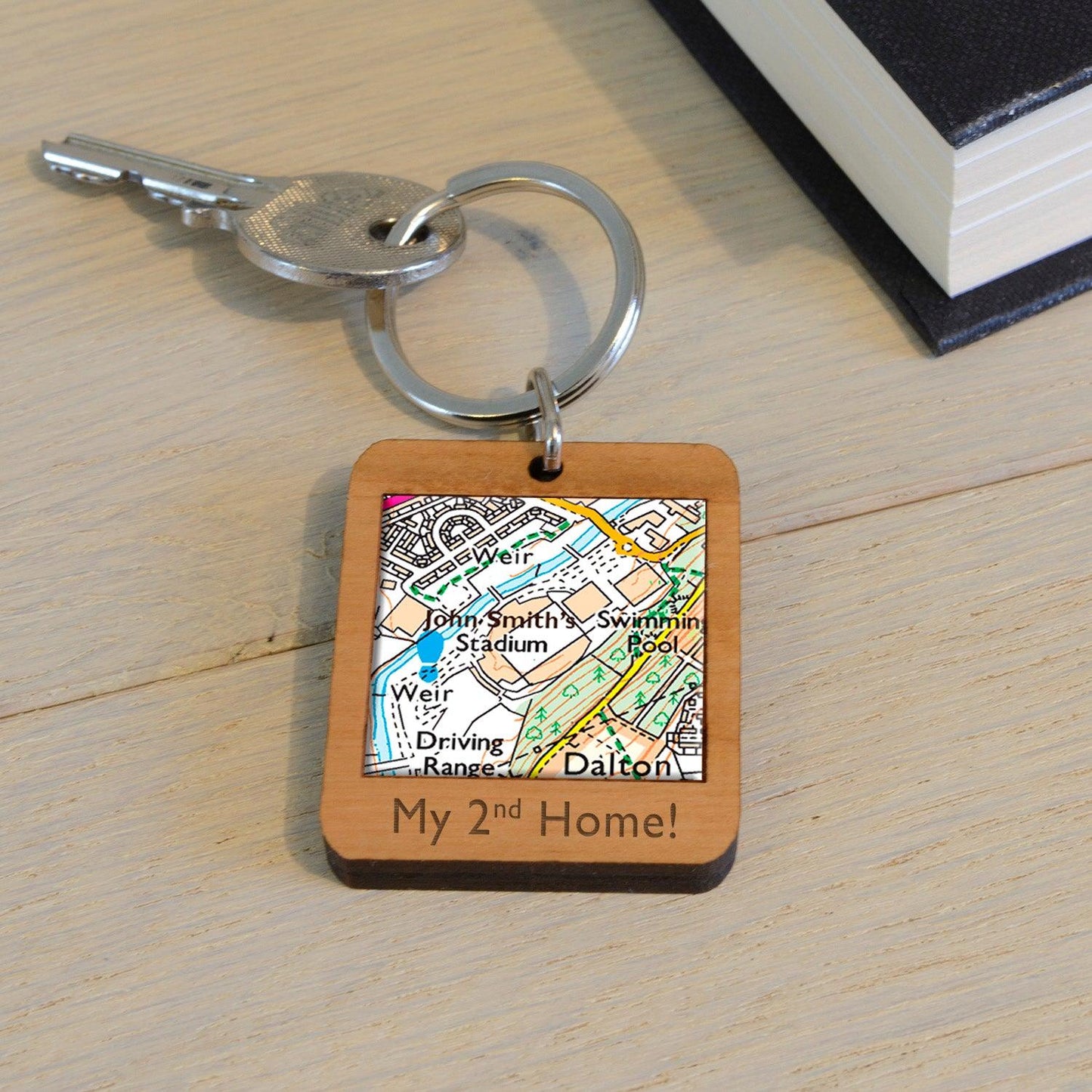 Football Stadium Map Wooden Keyring