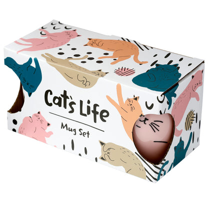 Cat's Life Porcelain Mug Set