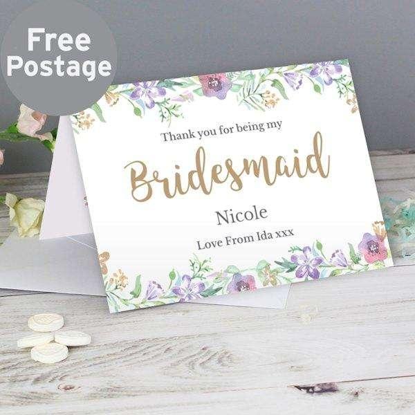 Personalised Thank You For Being My Bridesmaid Card - Myhappymoments.co.uk