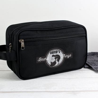 Personalised Beard Things Black Vanity Bag