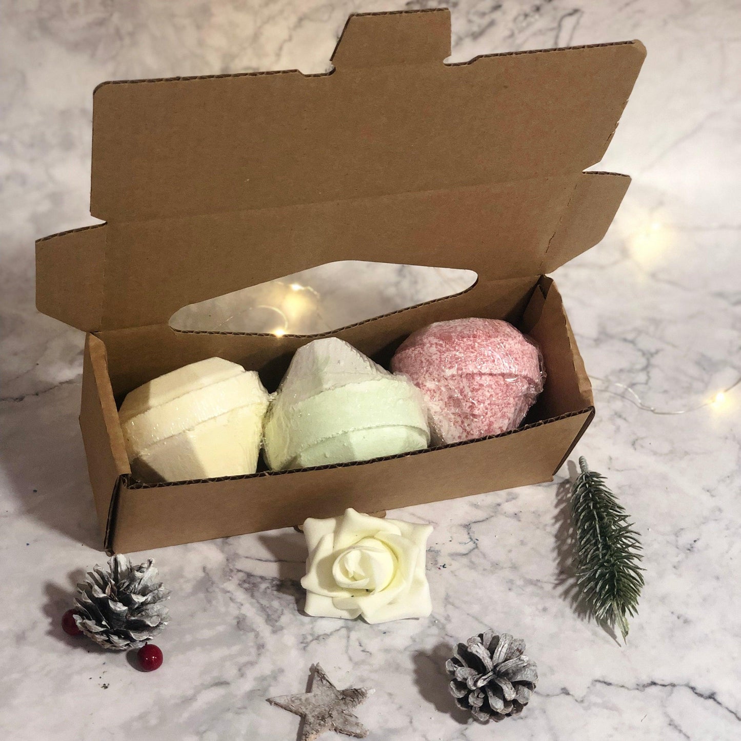 Set Of 3 Gemstone Bath Bombs Gift Pack - Mix 2