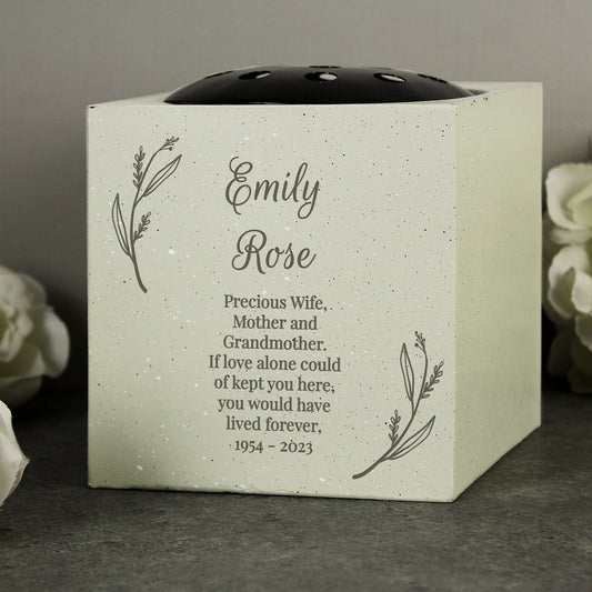 Personalised Botanical Memorial Graveside Vase