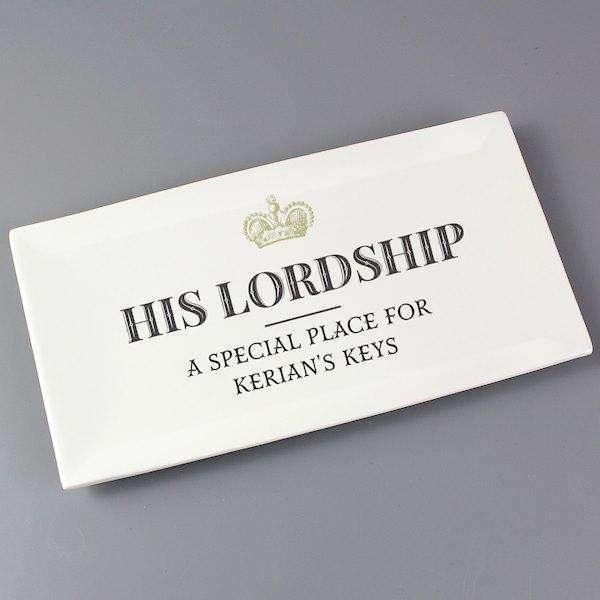 Personalised His Lordship Ceramic Tray - Myhappymoments.co.uk