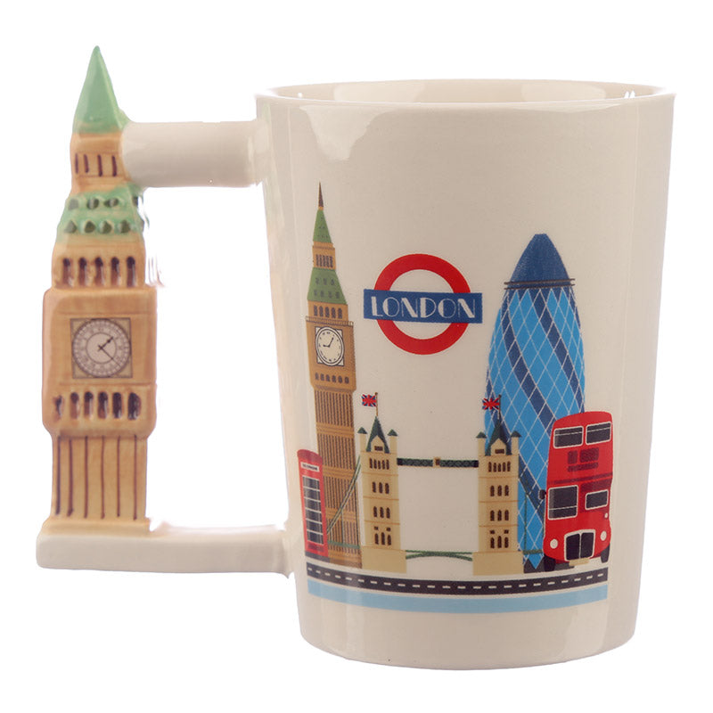 Big Ben Ceramic Shaped Handle Mug - London Icons - Myhappymoments.co.uk