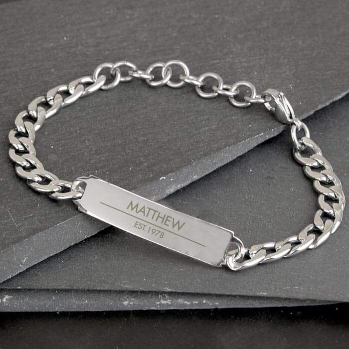 Personalised Classic Stainless Steel Men’s Bracelet - Myhappymoments.co.uk