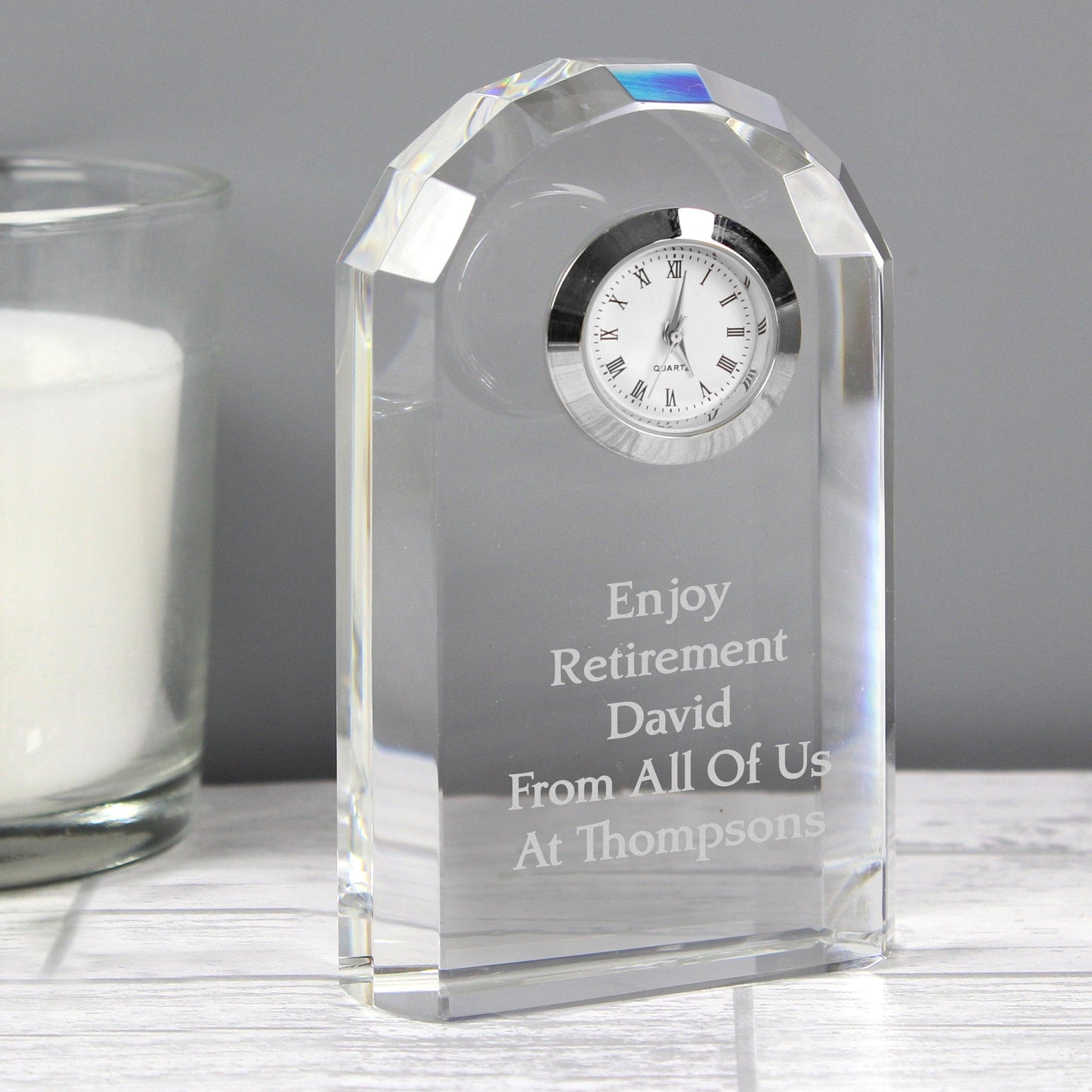 Personalised Engraved Crystal Clock