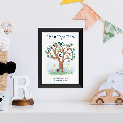 Personalised Fairy Tree Black Framed Print