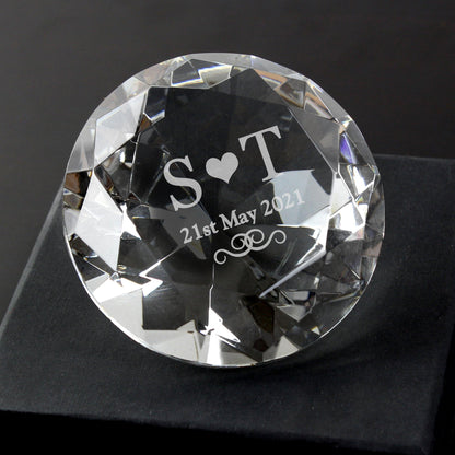 Personalised Initials Diamond Paperweight