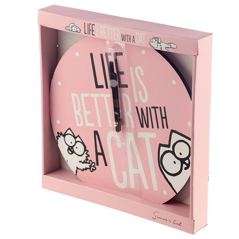 Simon's Cat Slogan Wall Clock