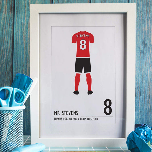 Personalised Football Shirt Framed Print A4