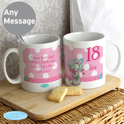 Personalised Me To You Birthday Age Pink Mug - Myhappymoments.co.uk