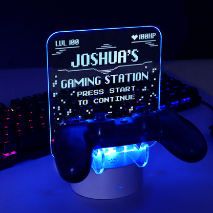 Personalised Gaming Controller Holder LED Colour Changing Light