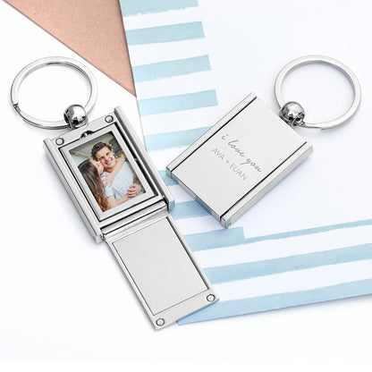 Personalised I Love You Photo Frame Keyring