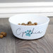 Personalised Blue Pawprint Plastic Cat Bowl