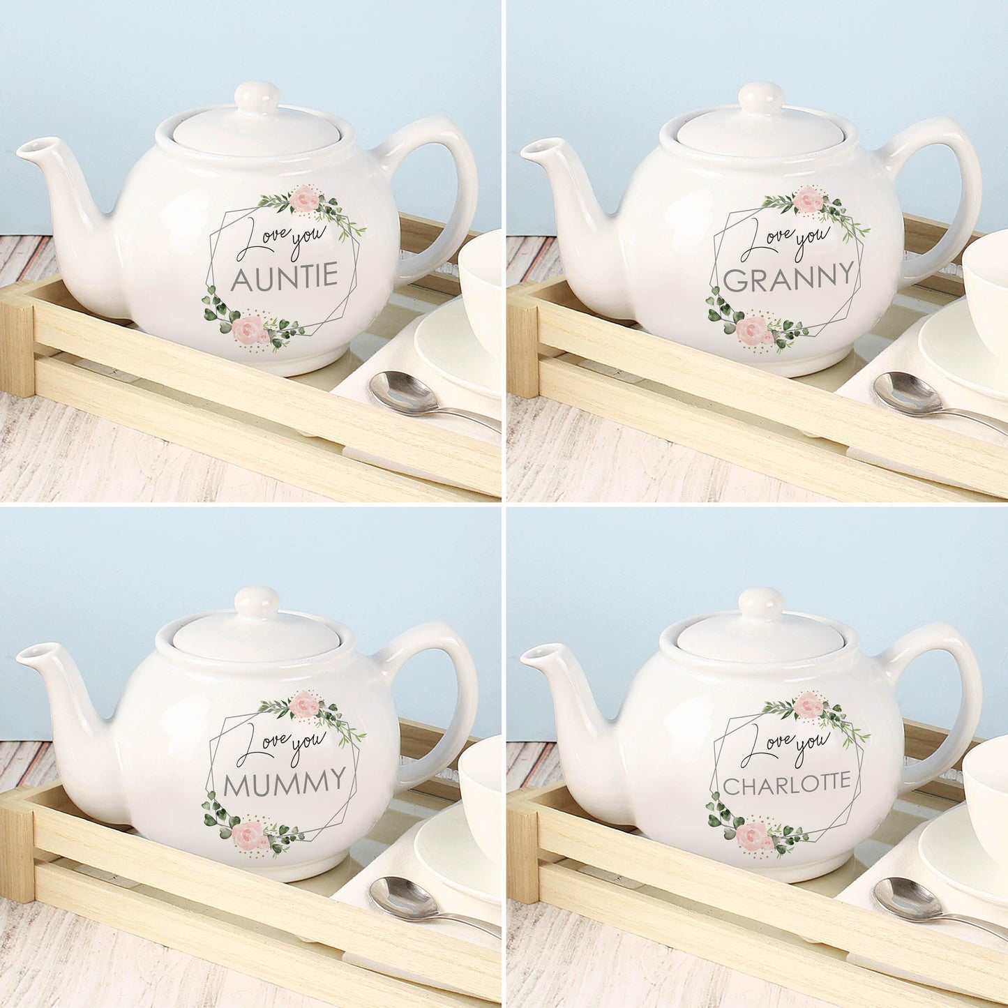 Personalised Abstract Rose Teapot