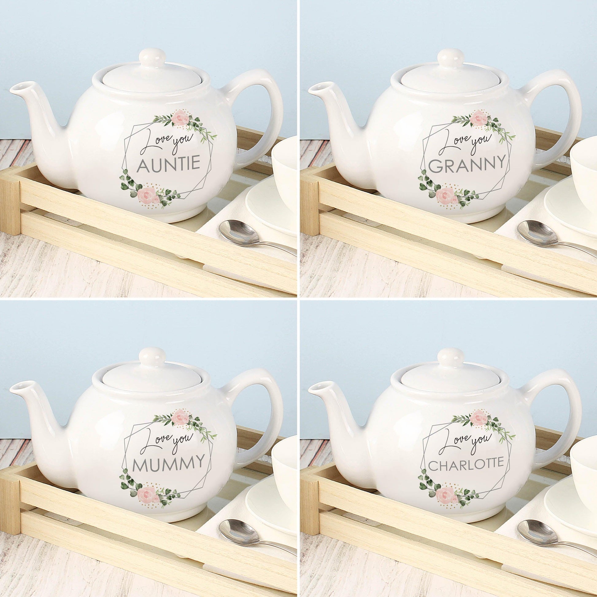 Personalised Abstract Rose Teapot