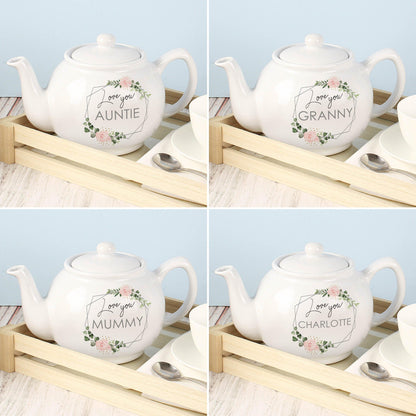 Personalised Abstract Rose Teapot