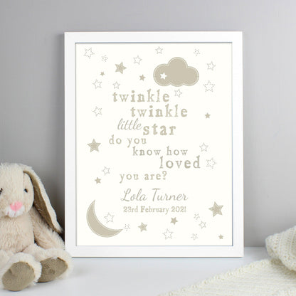 Personalised Twinkle Twinkle White Wall Art