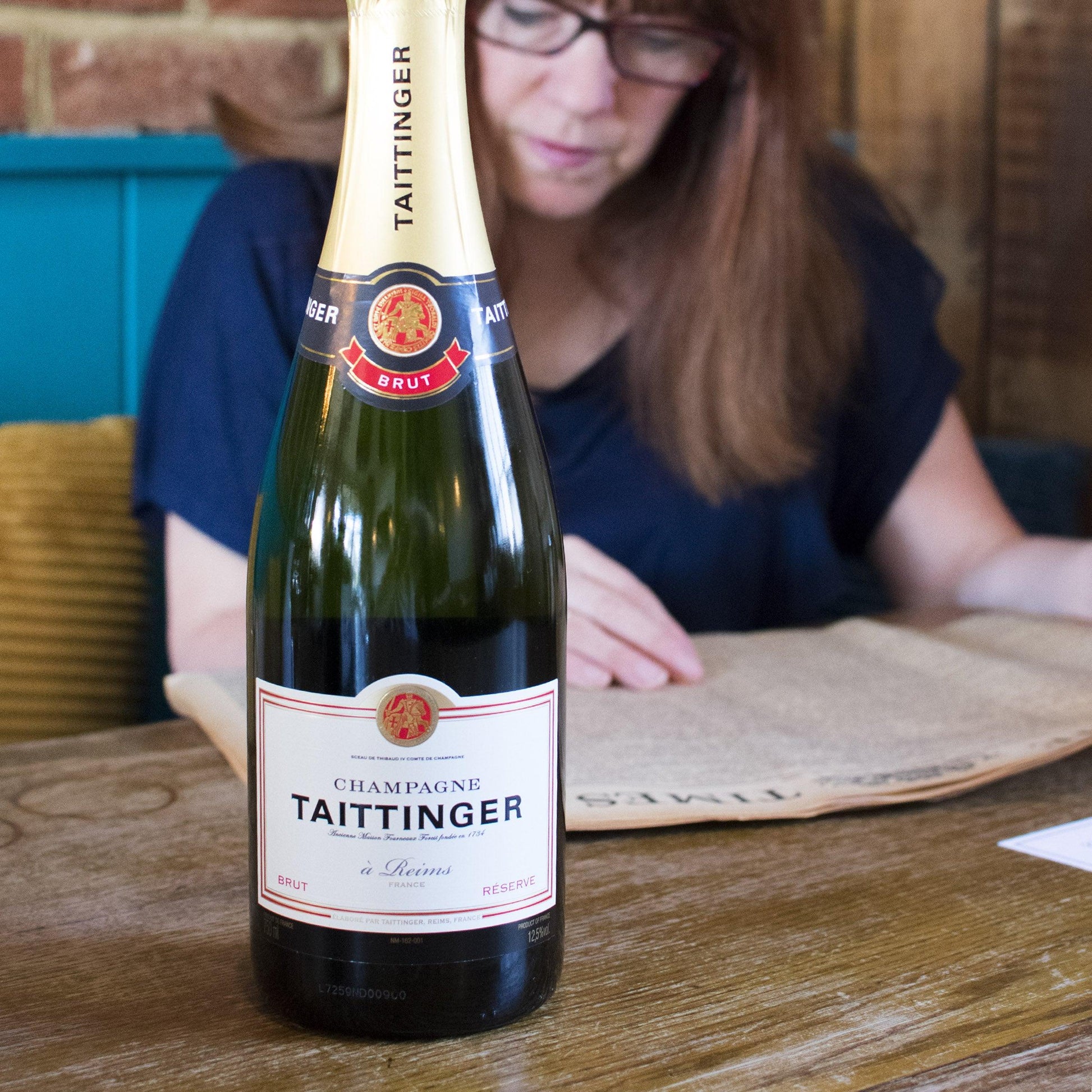 Tattinger Champagne and Original Newspaper