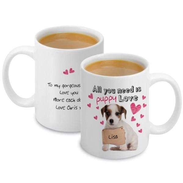 Personalised Puppy Love Mug - Myhappymoments.co.uk