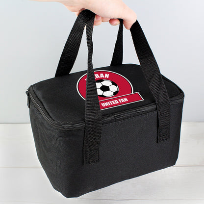 Personalised Red Football Fan Lunch Bag