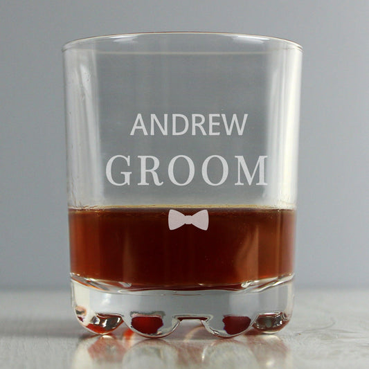 Personalised Groom Glass Tumbler