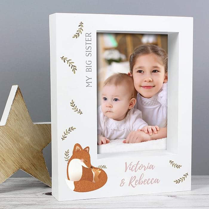 Personalised Mummy and Me Fox Box Photo Frame 5x7 - Myhappymoments.co.uk