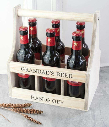 Personalised Wooden Beer Trug - Wooden Beer Carrier - Myhappymoments.co.uk