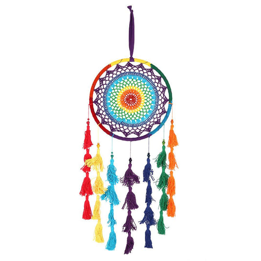 80cm Rainbow Crochet Dreamcatcher