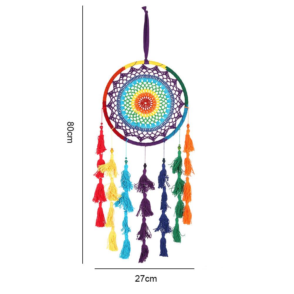 80cm Rainbow Crochet Dreamcatcher