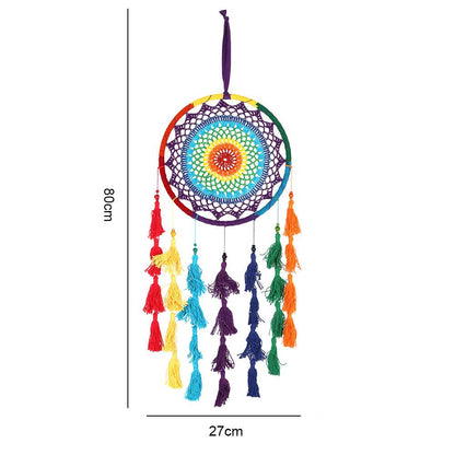 80cm Rainbow Crochet Dreamcatcher