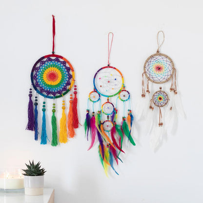 80cm Rainbow Crochet Dreamcatcher