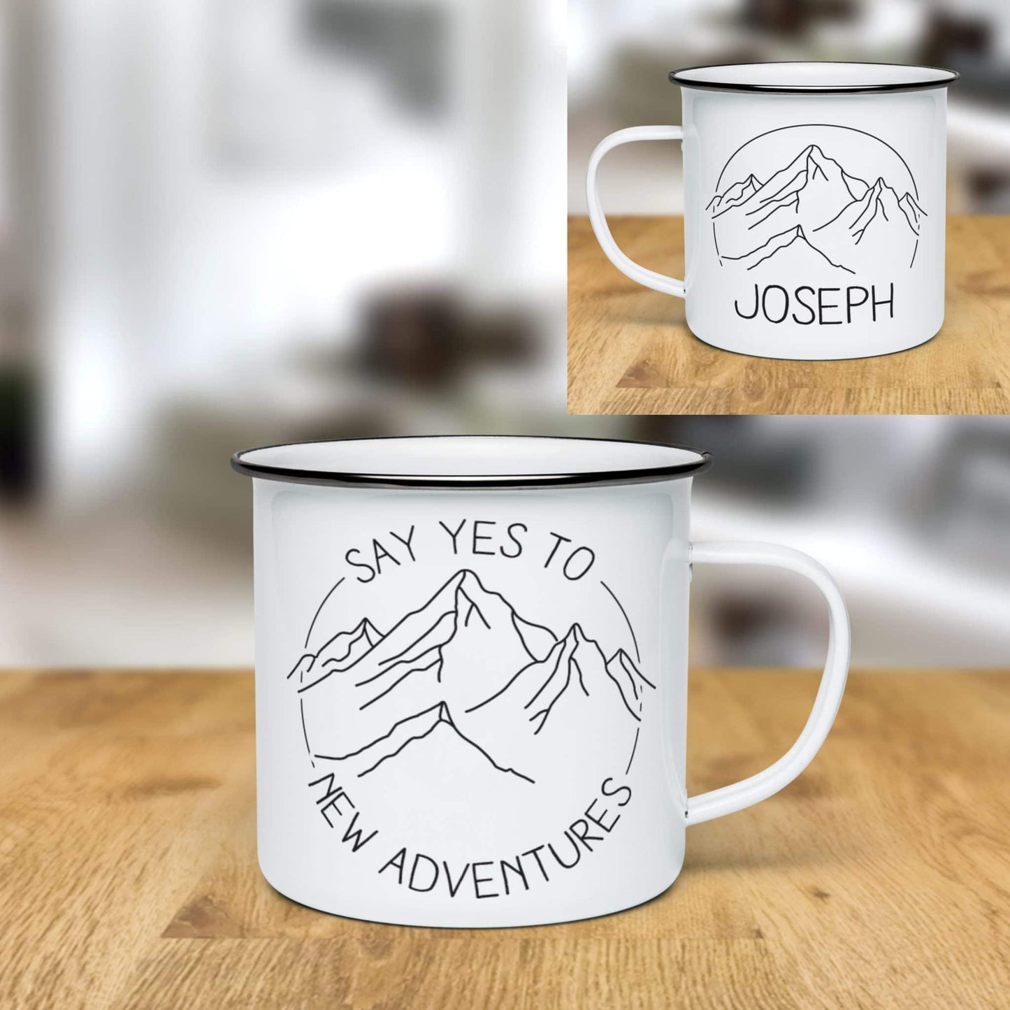 Personalised New Adventures Enamel Mug