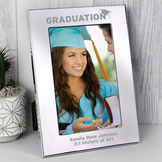 Personalised Graduation Photo Frame 6x4 Silver from Pukkagifts.uk