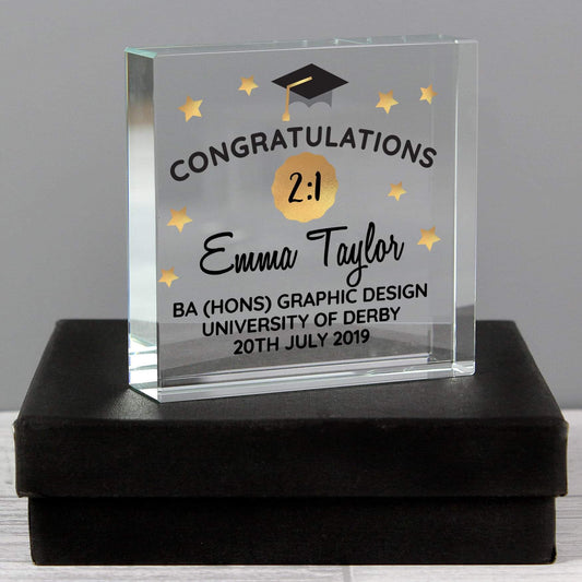 Personalised Congratulations Graduation Crystal Token Gift