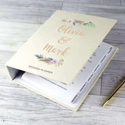 Personalised Floral Watercolour Wedding Planner - Myhappymoments.co.uk