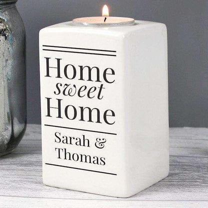 Personalised Home Sweet Home Tea Light Candle Holder - Myhappymoments.co.uk