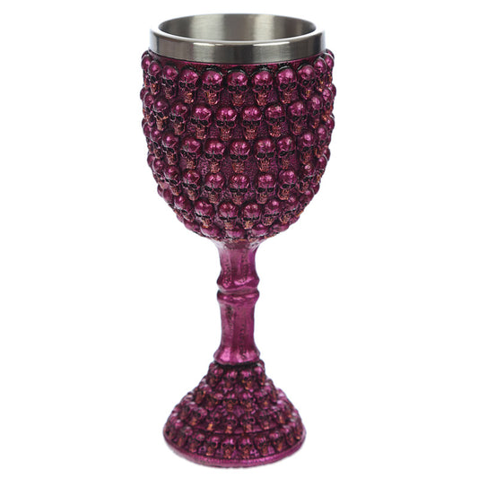 Decorative Metallic Mini Skull Goblet - Purple