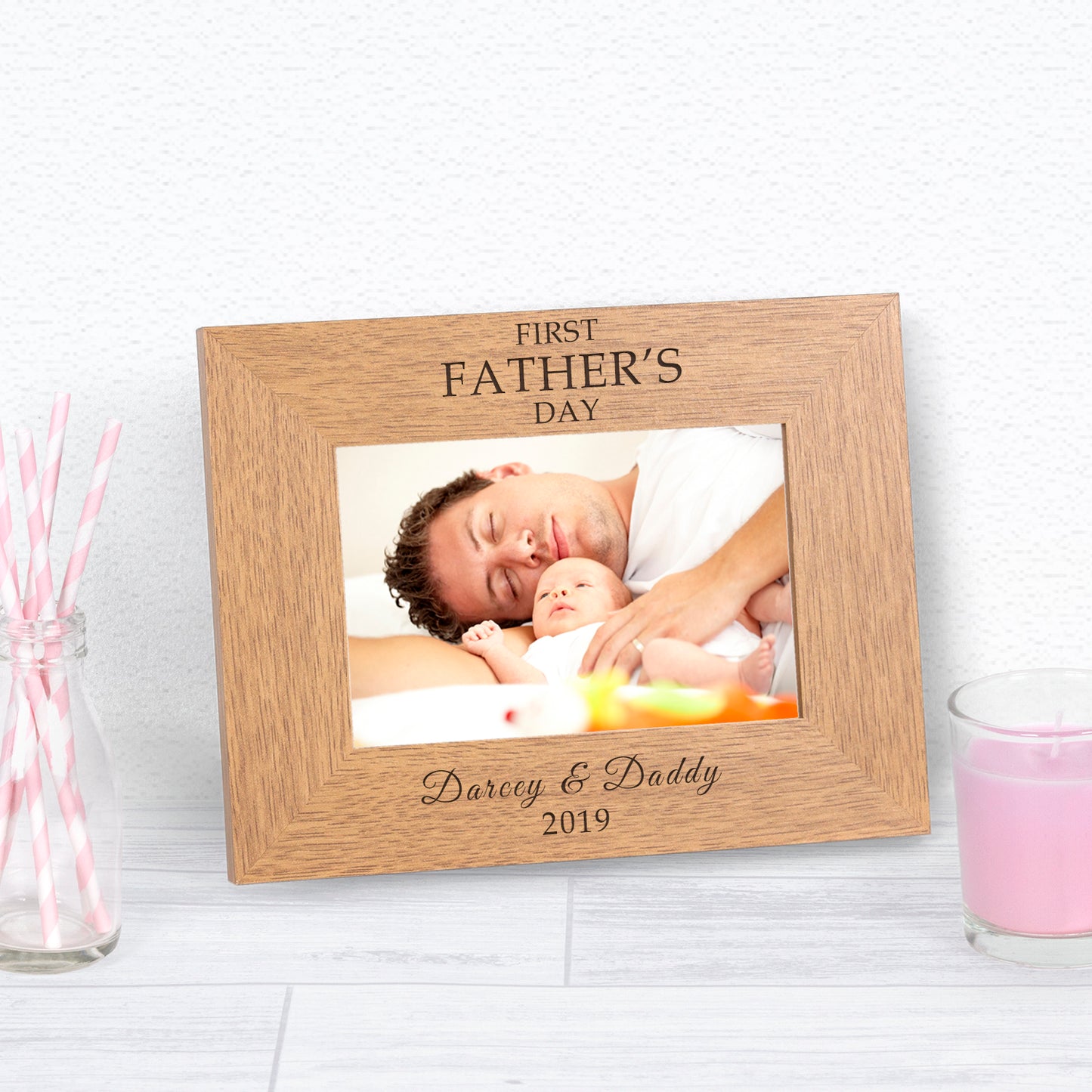 Personalised First Fathers Day Photo Frame 6x4 - Myhappymoments.co.uk