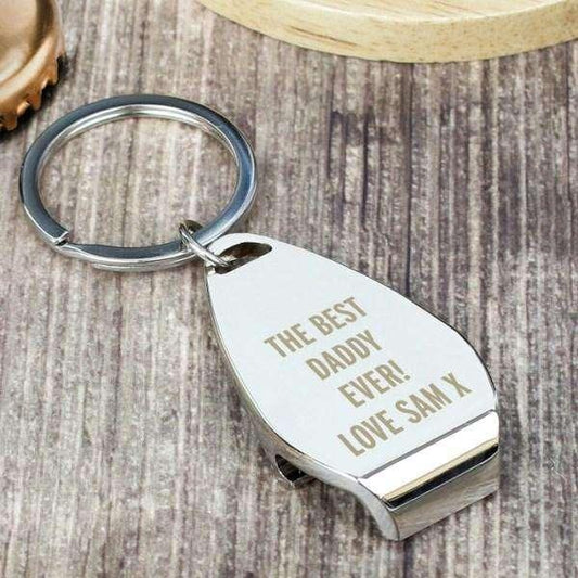 Personalised Any Message Bottle Opener Keyring - Myhappymoments.co.uk