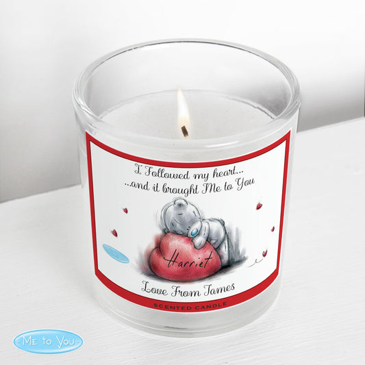 Personalised Me To You Heart Scented Jar Candle