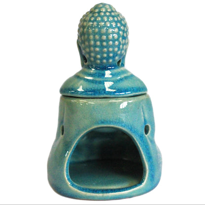 Sitting Buddha Oil Burner - Blue