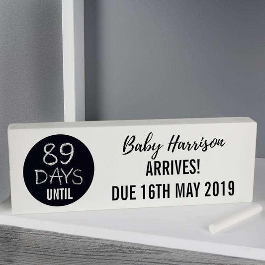 Personalised Countdown Wooden Block Sign - Myhappymoments.co.uk