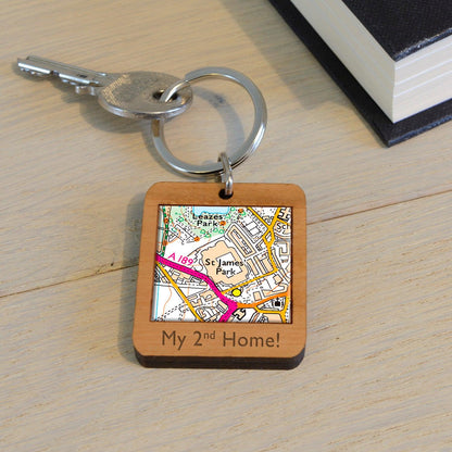 Football Stadium Map Wooden Keyring