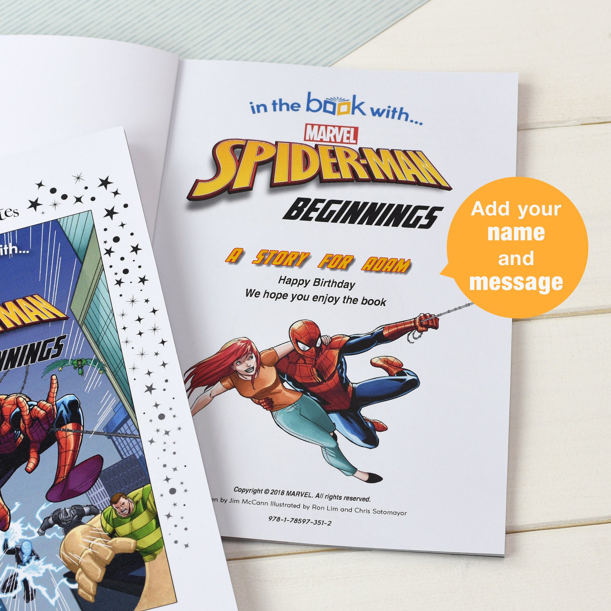 Personalised Marvel Little Favourites Spider-Man Beginnings Book from Pukkagifts.uk