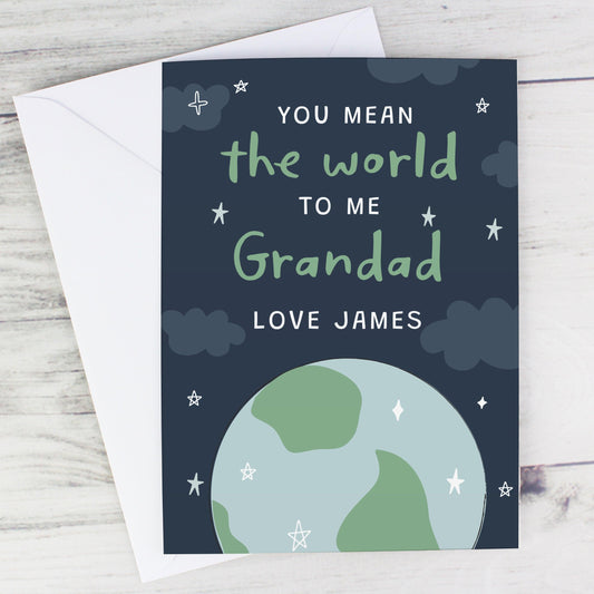 Personalised You Mean The World To Me Card