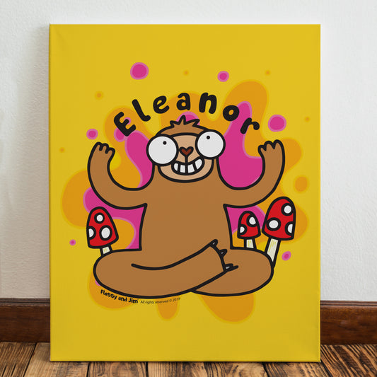 Personalised Groovy Sloth Canvas