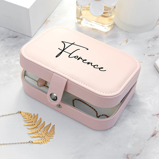 Personalised Blush Pink Jewellery Case