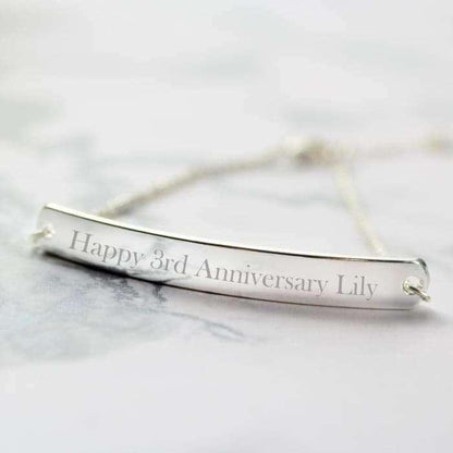 Personalised Silver Tone Identity Bracelet - Myhappymoments.co.uk