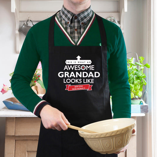 Personalised This is What an Awesome Grandad Looks Like Apron - Myhappymoments.co.uk